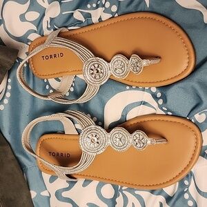 Silver embellished sandals